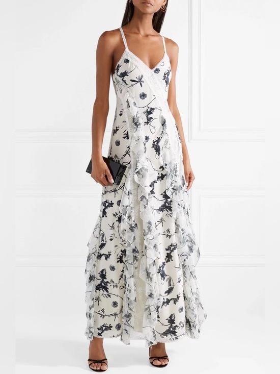 Alice + Olivia Dresses & Skirts - Alice & Olivia Floral Ruffle Maxi Dress NWT Size 0